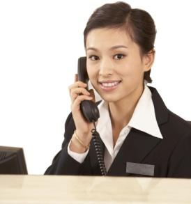 receptionist answering the phone